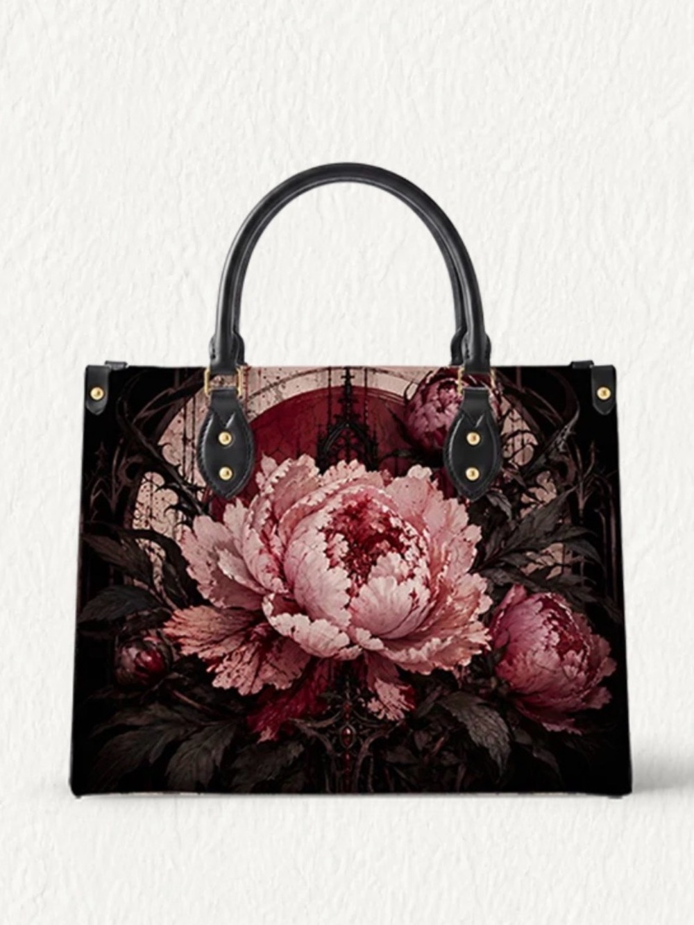 Vexskulls Peony Alter Women's Bag - Black and Dusty Rose